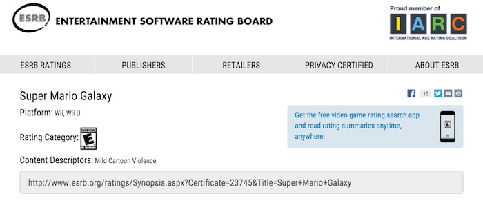 Mario Galaxy mario galaxy esrb nintendon