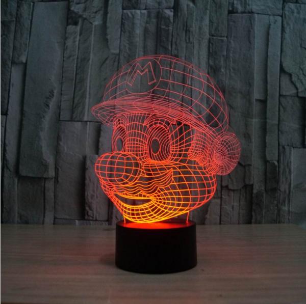 Super Mario Lampada con illusione 3D