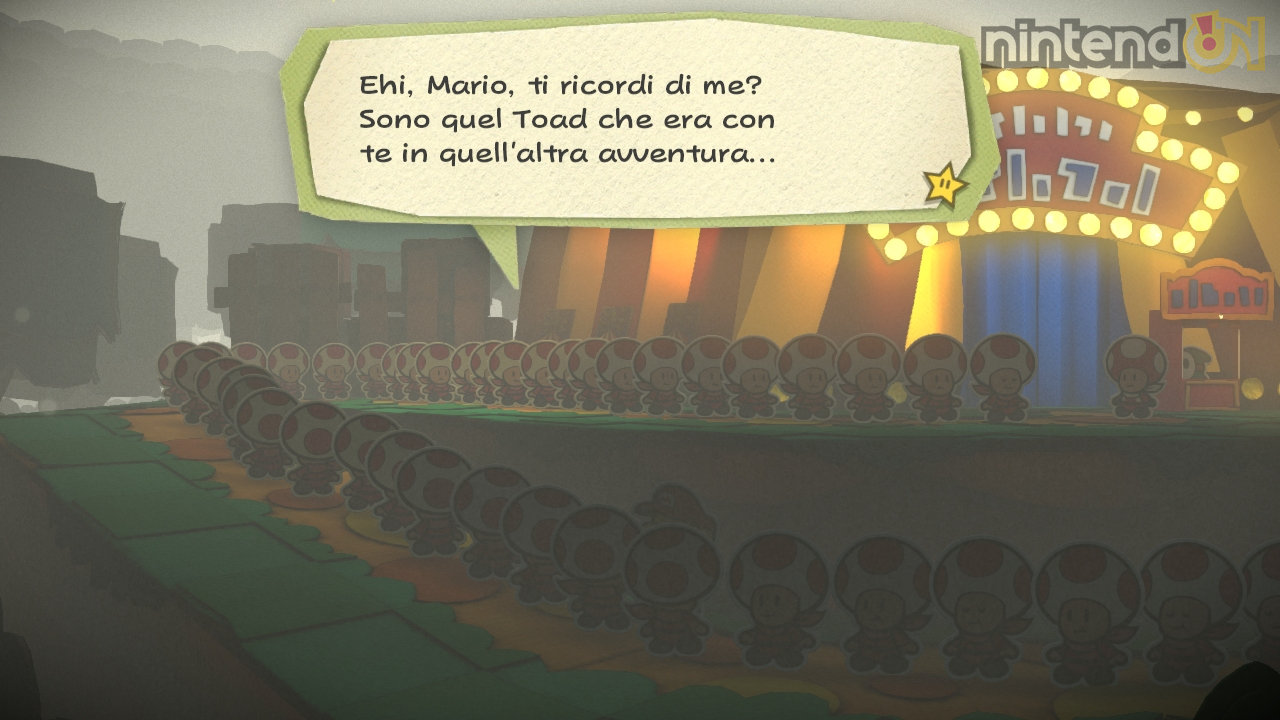 Mario sta per deludere un toad.