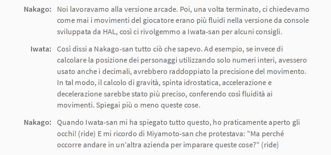 Citazione tratta da Iwata Chiede. Quanto mi mancano!