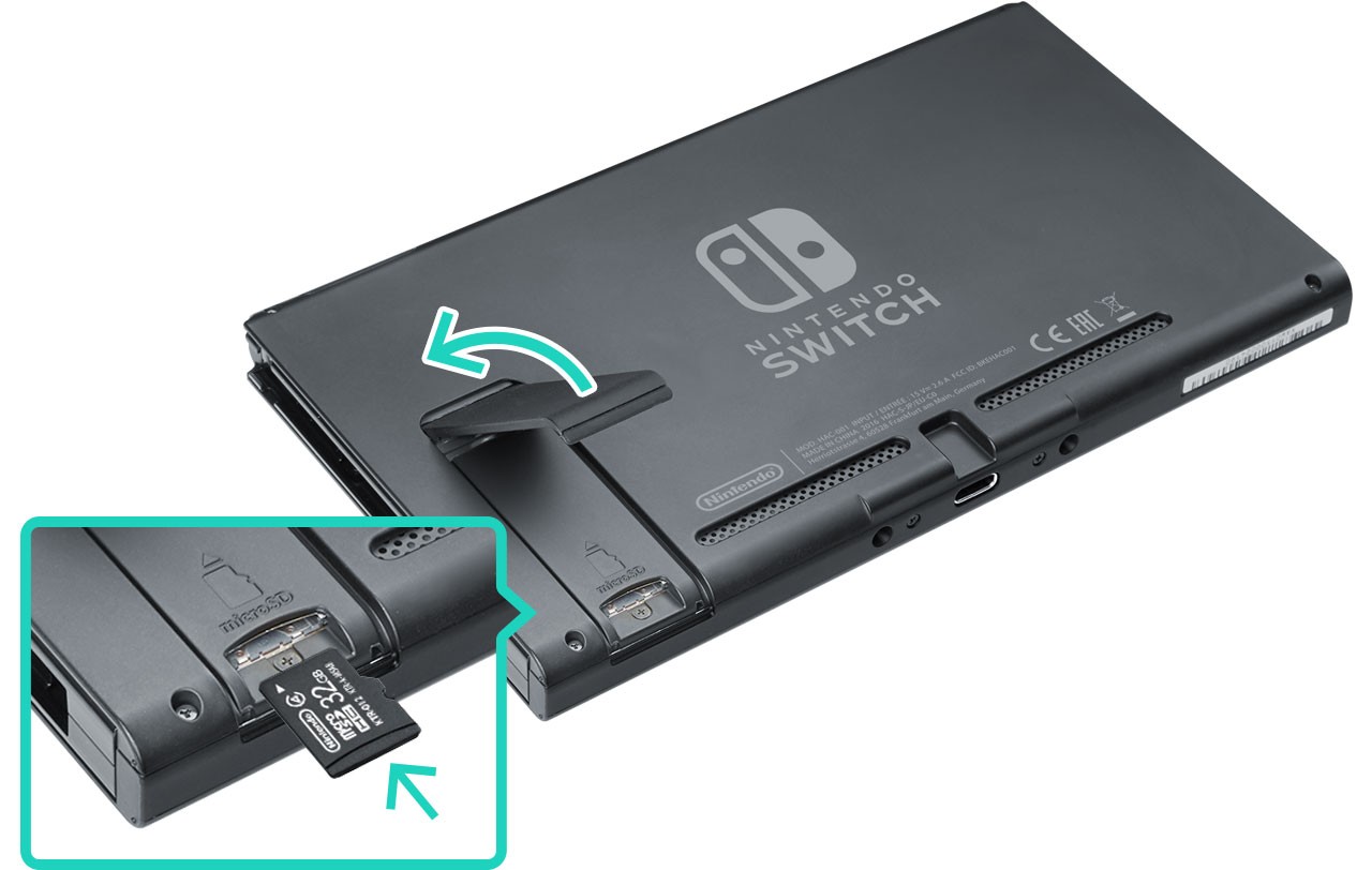 Nintendo Switch vano per scheda SD